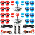 LED Arcade DIY Parts 2x Zero Delay USB Encoder + 2x 8 Way Joystick + 20x LED Illuminated Push Buttons for Mame Jamma
