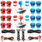 LED Arcade DIY Parts 2x Zero Delay USB Encoder + 2x 8 Way Joystick + 20x LED Illuminated Push Buttons for Mame Jamma