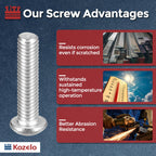 Kozelo 20pcs Button Head Socket Cap Screw-5/16-18x2-1/4 304Stainless Steel