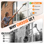 2-in-1 Window Squeegee, 18FT Window Cleaner Tool with 14" Head