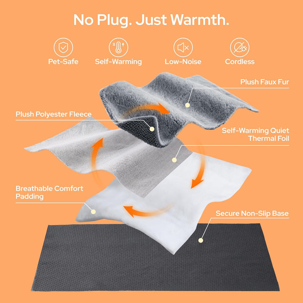 Self Warming Cat Bed Mat,Small Pet Extra Warm Self Heating Cat Pad
