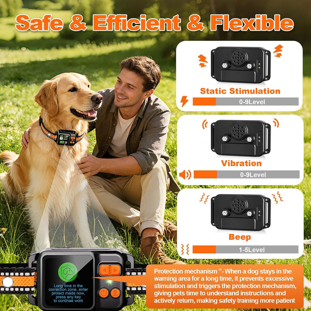 GPS Wireless Dog Fence System Collar 2 Modes 1 Pack No Monthly Fee for Dogs