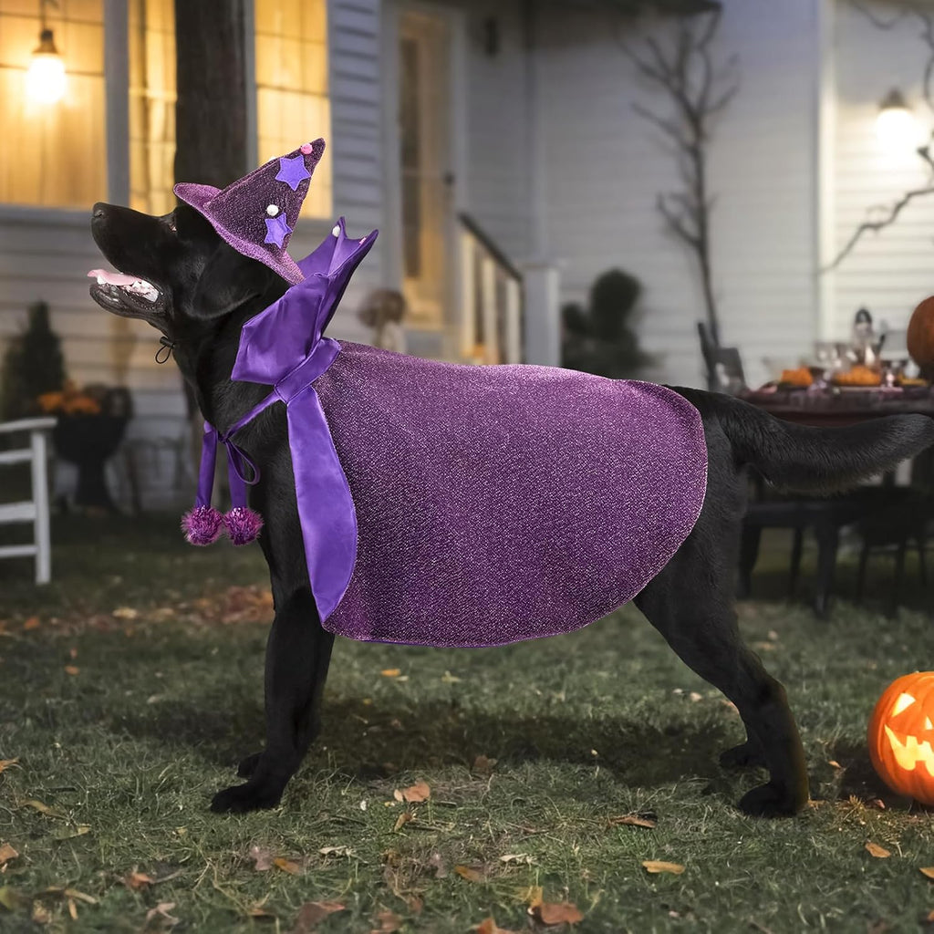 Halloween Dog Costume Dog Witch Cape Witch Hat Set Pet Wizard Cloak Vampire Devil Outfit Puppy Cat Halloween Cloak