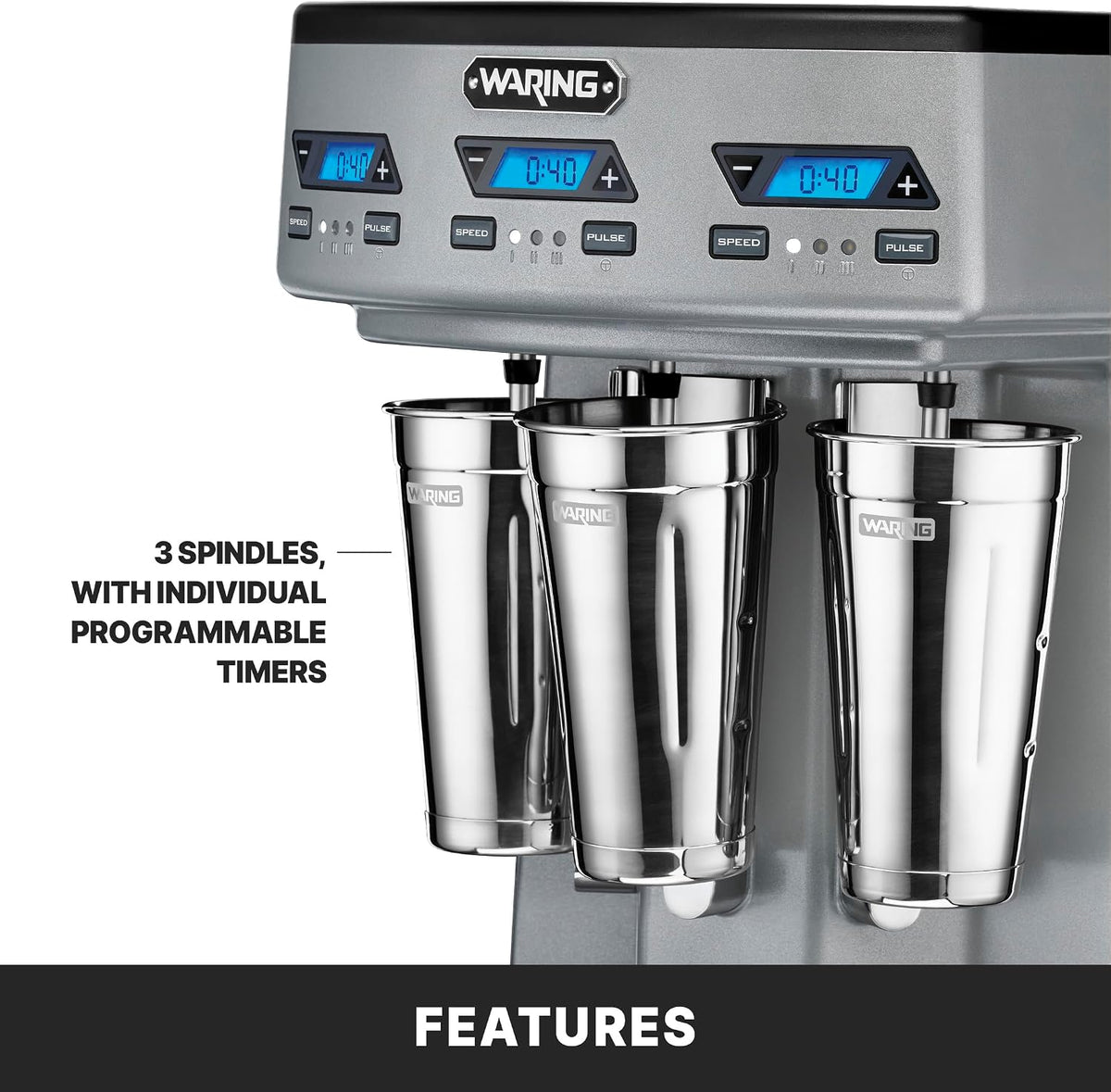 Heavy-Duty Triple Spindle Drink Mixer