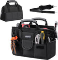 Heavy Duty Tool Bag with Multi-Pockets, Portable Tool Box Organizer Storage Bag, with Adjustable Shoulder Strap and