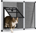 Bug-Proof Screen Cat Door for Window,Fits 28'' - 32'' Adjust Width Window