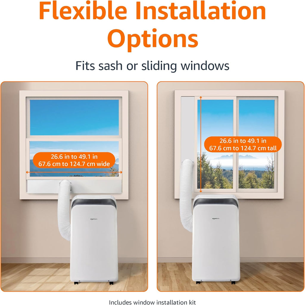 3-In-1 Portable Air Conditioner with Remote, Timer, Sleep Mode, Auto Swing, Dehumidifier, 10000 BTU (ASHRAE)/6000 BTU