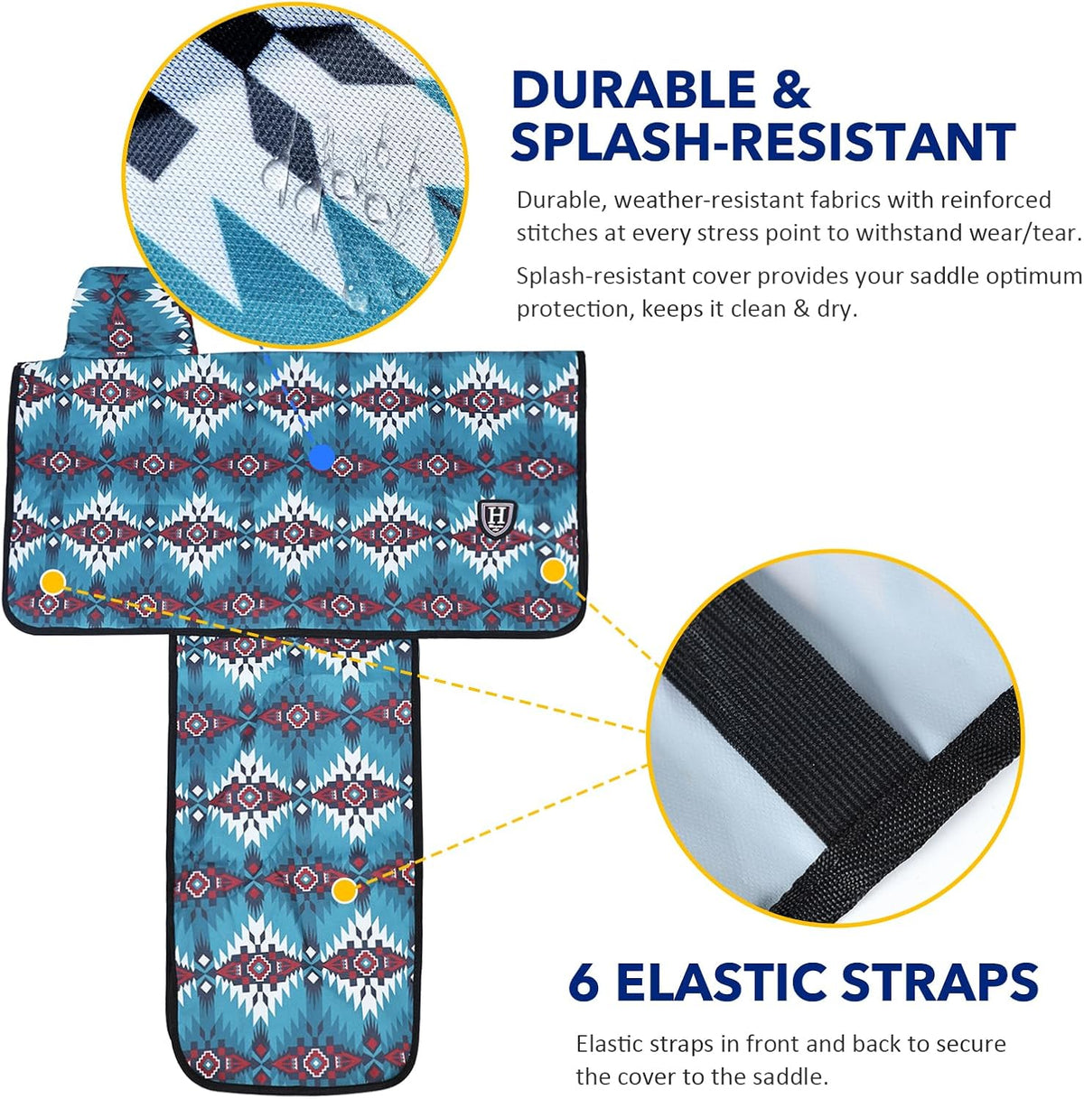 Western Saddle Cover, Cover for Saddle Fenders, w/Print
