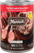 Grain Free Canned Dog Food, Beef Lamb Bison, 12.7 oz, Pack of 12
