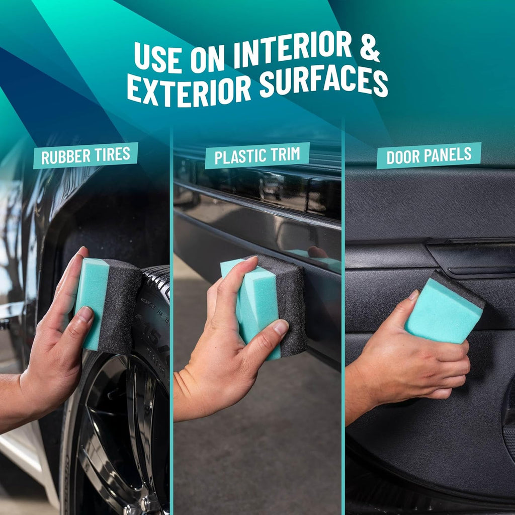 Wonder Wave Durafoam Tire Shine Applicator Foam Pads, 2 Pack | Contoured Durafoam pads hug tire sidewalls for even