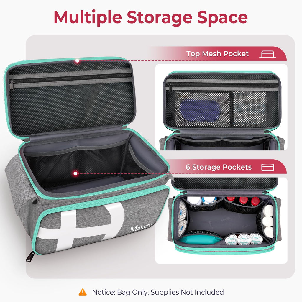 First Aid Bags Empty, Medical Travel Bag with Multi Pockets