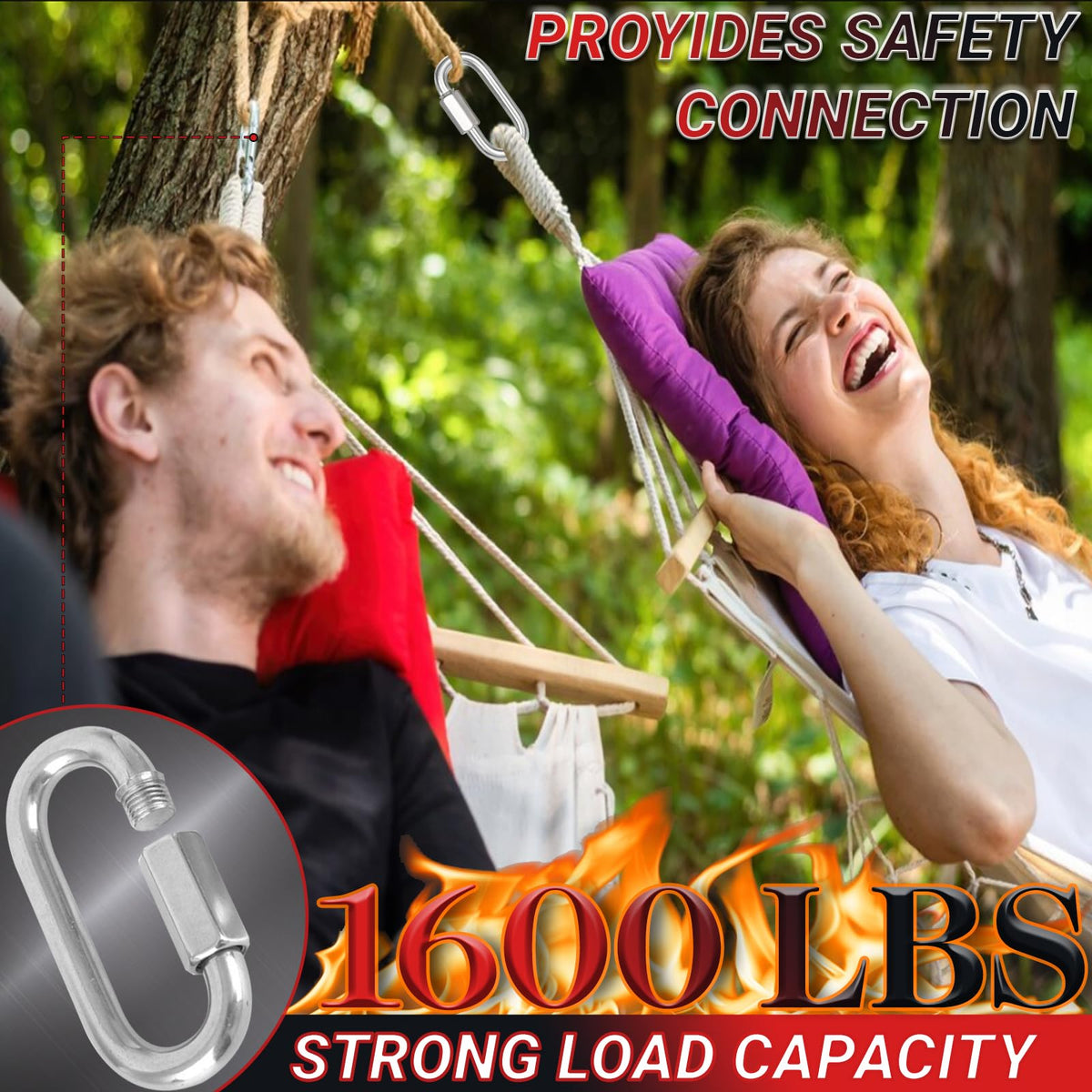 3IN Quick Link,Heavy Duty Locking Carabiner (12PCS,Silver)