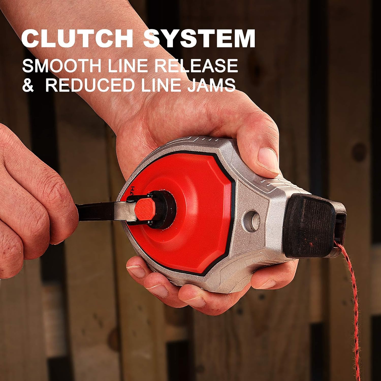 Pro Chalk Line Tool, 100ft Chalk Reel with 6:1 Gear Ratio, Aluminum Chalk Box and Construction String Line, Carpentry