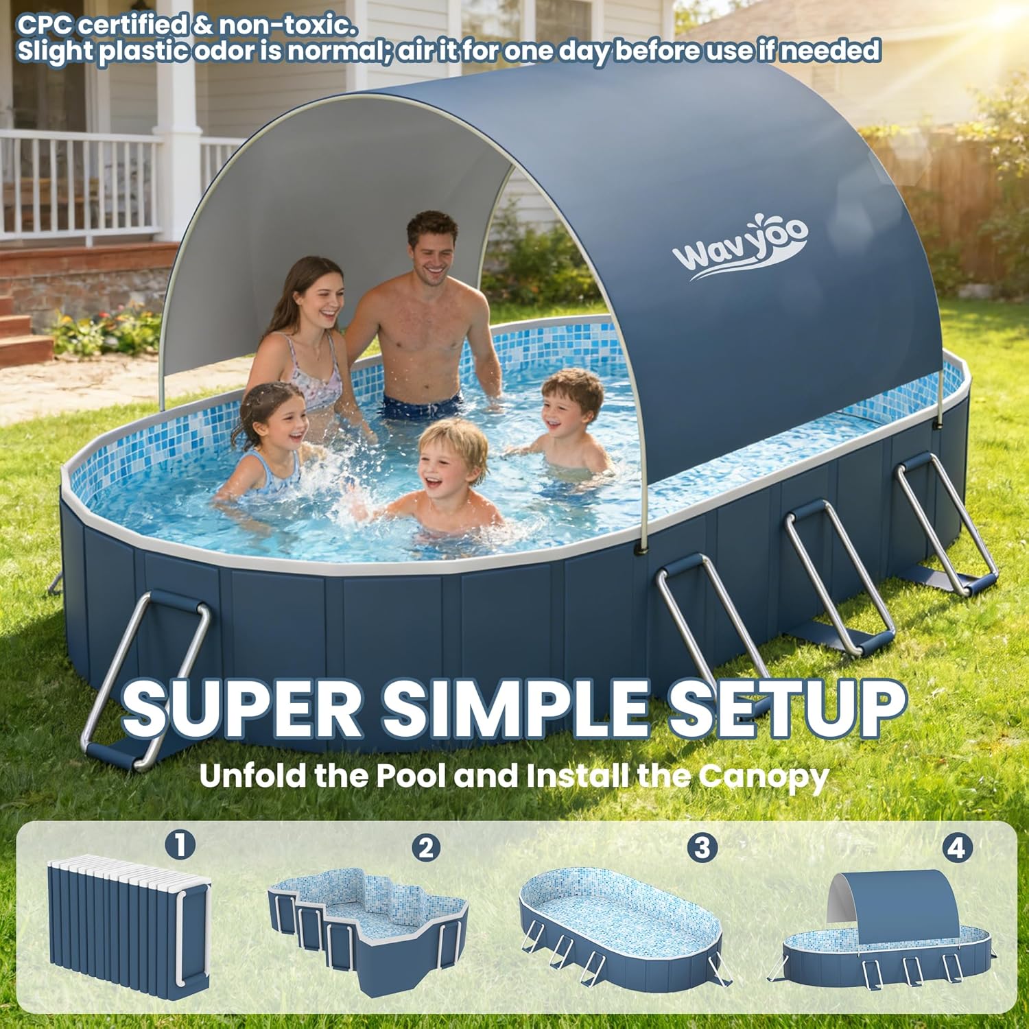 Large Inflatable Pool for Kids and Adults, Oversized Thickened Blow Up Pool for Kid and Adult, Durable Swimming Pool