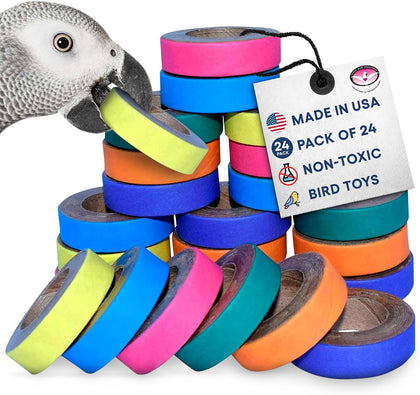 SB1155 Fatty Bagels - Durable Cardboard Core Bird Toy Components, Ideal for Parrots, Chewing and Play, Perfect Refill