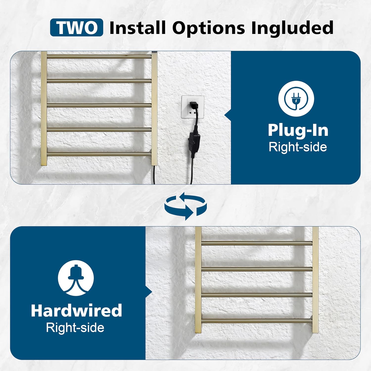 Heated Towel Racks for Bathroom, Hot Towel Warmer with 24hr Timer Stainless Steel Wall Mounted Electric Towel Warmers