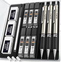 0.7 mm Art Mechanical Pencil Set in Storage Case, 3 PCS | Metal Drafting Pencil Lead Pencil+6 Tube HB Lead Refill, 12