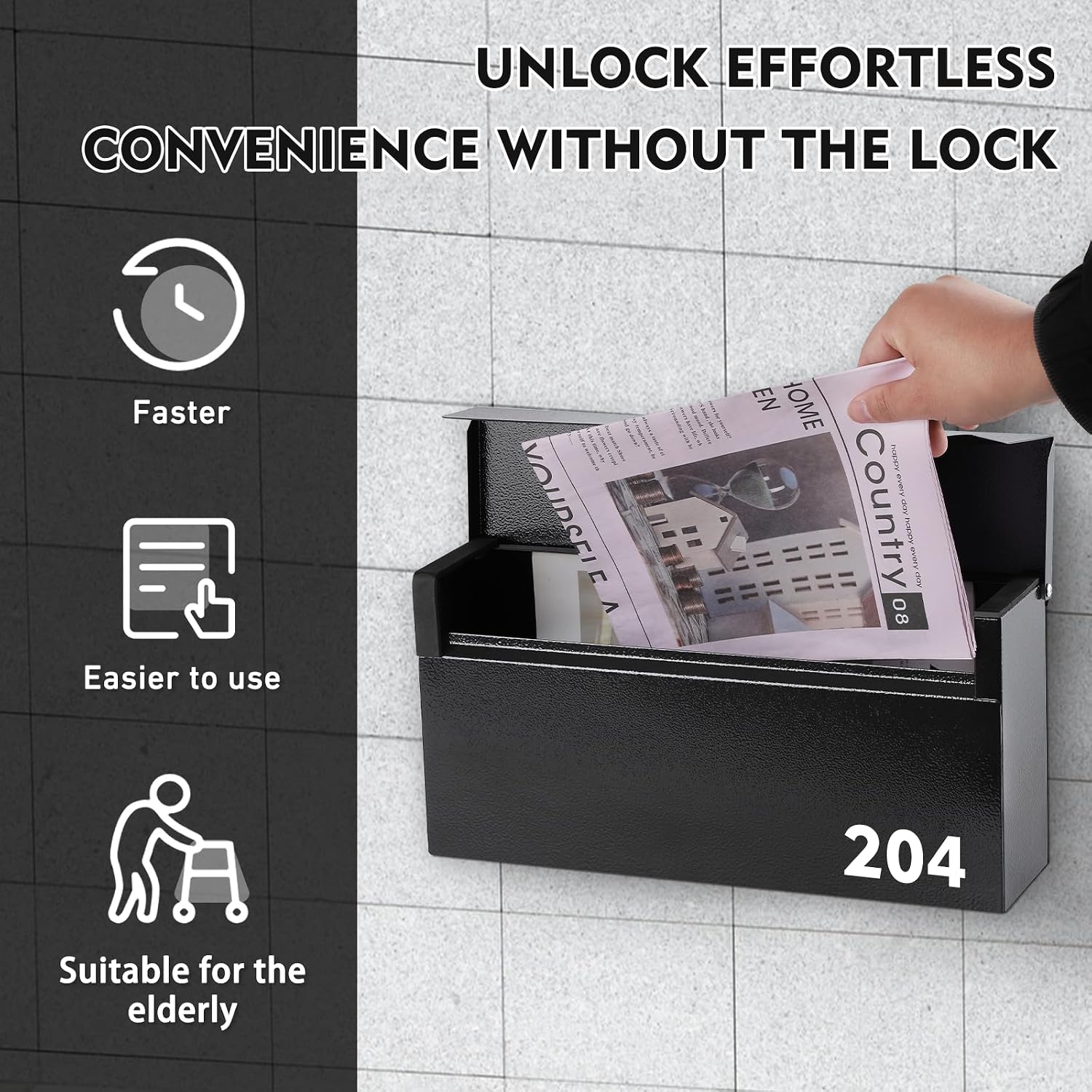 Wall-Mount Mailbox, Large Capacity Mail Box, Mailboxes for Outside, Galvanized Steel Rust-Proof Metal Post Box