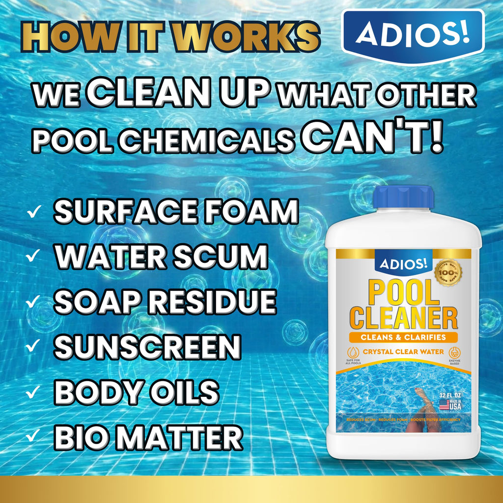 20X Pool Cleaner and Liquid Enzyme Clarifier for Cloudy Water - 32oz