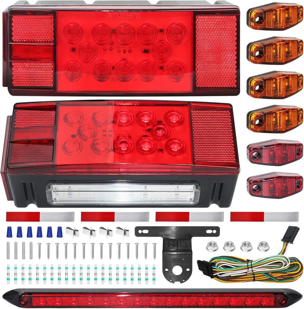 LED Boat Trailer Lights Submersible Trailer Light Kit Waterproof Tail Light