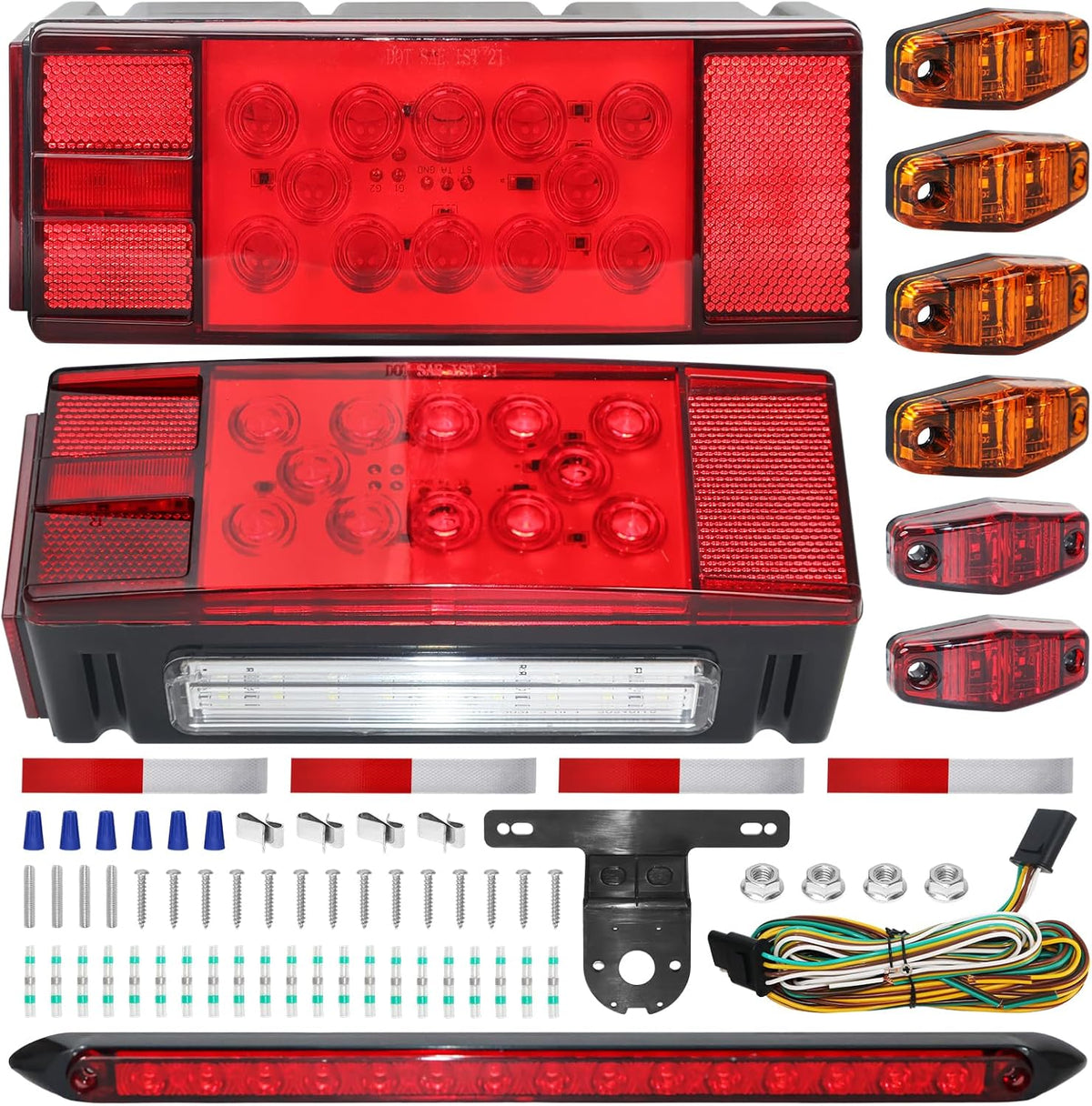 LED Boat Trailer Lights Submersible Trailer Light Kit Waterproof Tail Light