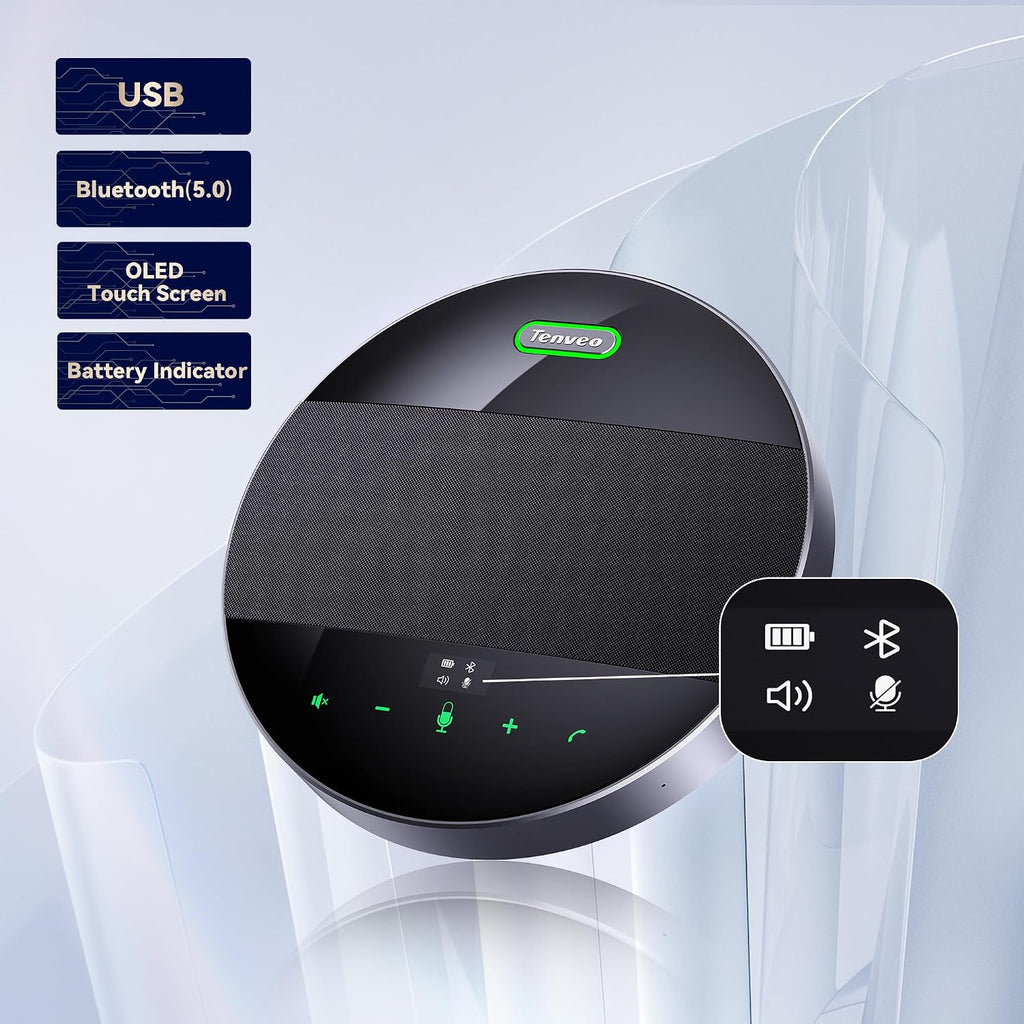 3X Optical Zoom 1080P 60FPS PTZ Conference System with 93°Wide-Angle Lens and MagiCall Bluetooth Speakerphone, Video