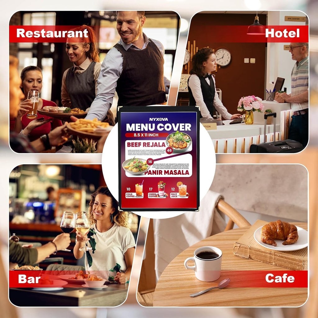 10 Pack 8.5 x 11 Inch Menu Covers 1 Page, Clear PVC Menu Sleeves