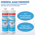 Algaecide 60 | Pro-Grade, Metal-Free & Non-Foaming | Prevents All Algae Types | No Stains, No Clouding | Safe for