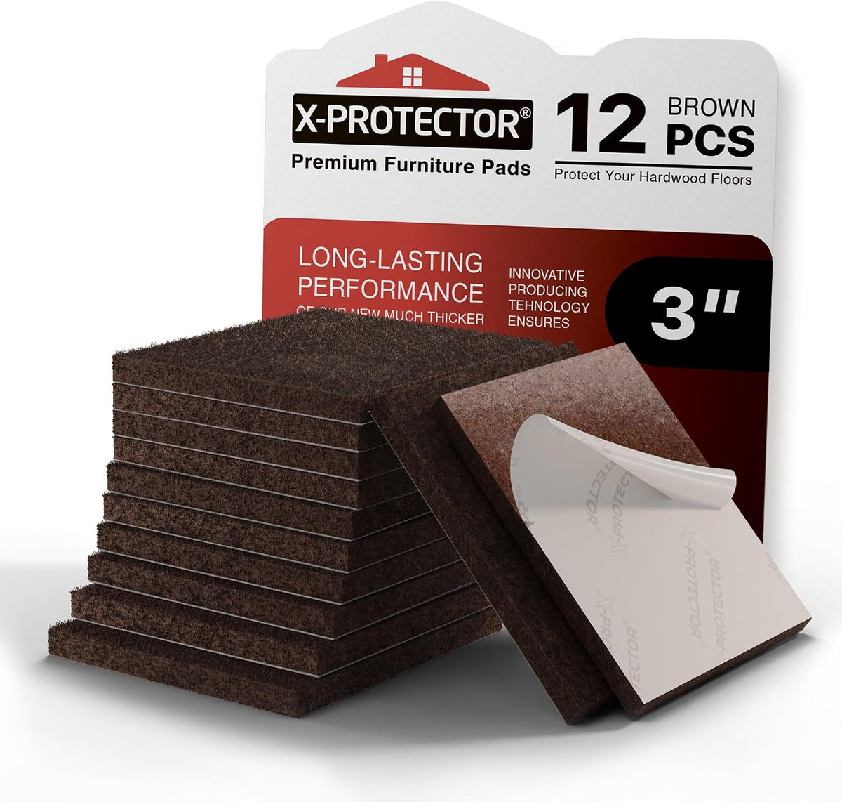 Felt Furniture Pads - 12 PCS 3" - Felt Pads Floor Protectors