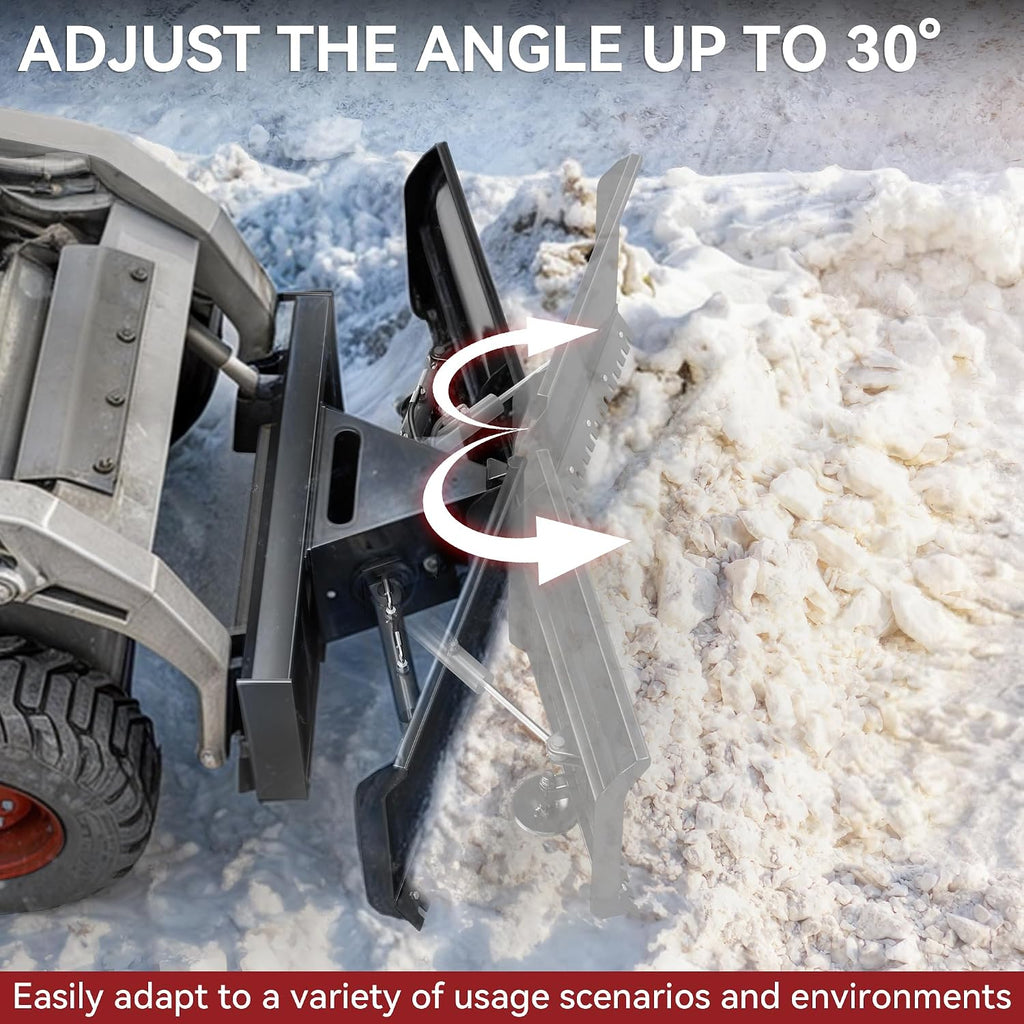 74" Snow Plow Blade Hydraulic Skid Steer Dozer Blade, Universal Skid Steer Attachment, Adjustable, Hydraulic Dozer