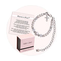 Baptism to Bride Cross Bracelet Gift for Girls in 925 Sterling Silver and Cultured Pearl