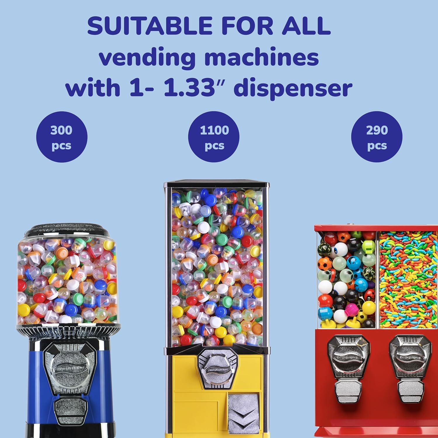 Capsule Vending Machine Translucent Acorn Capsules Empty 30 pcs 1.1 inch - Gumball Machine Capsules Refill Bulk Party