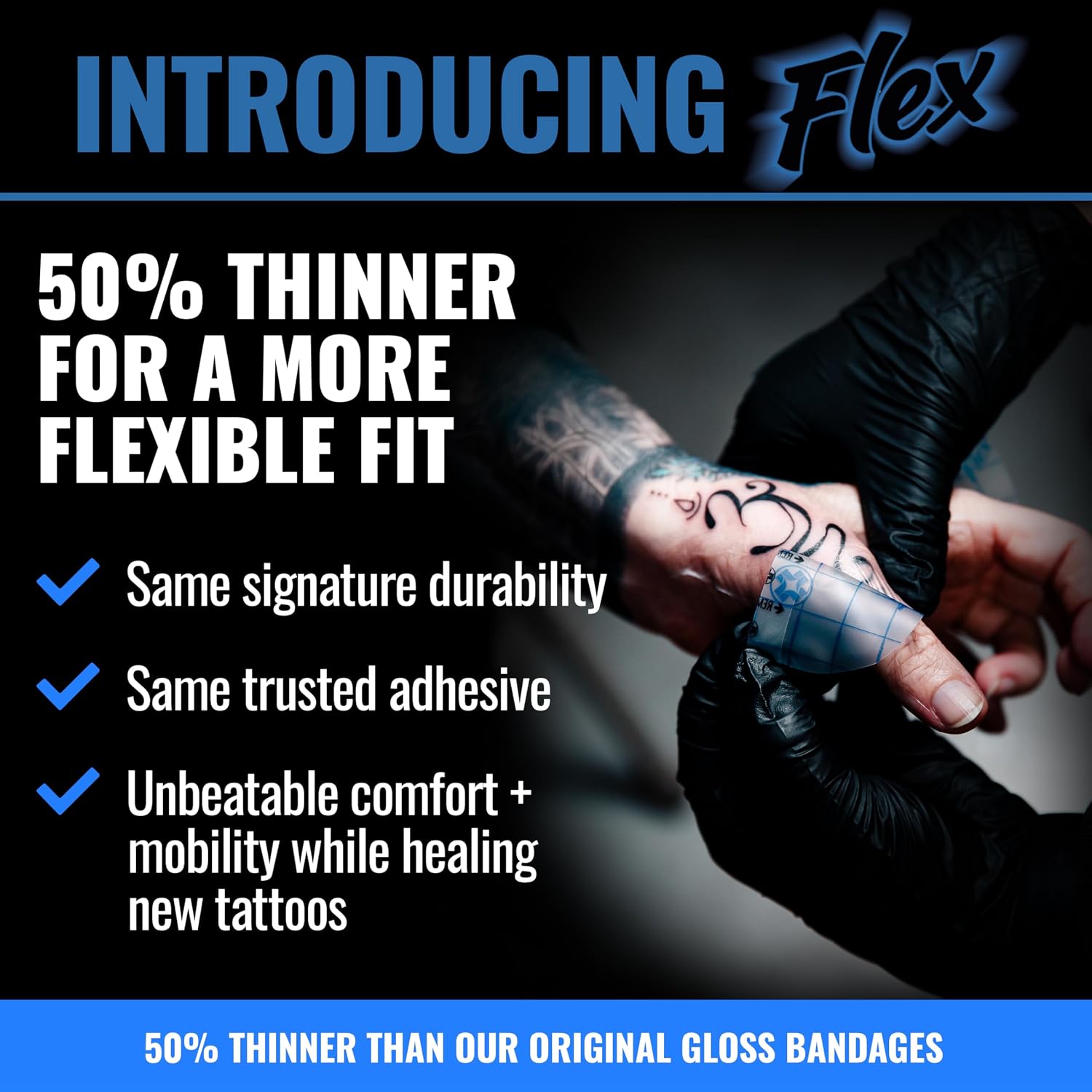 Flex Tattoo Aftercare Bandage - 3 Sheets 6 x 8 Inch Pack