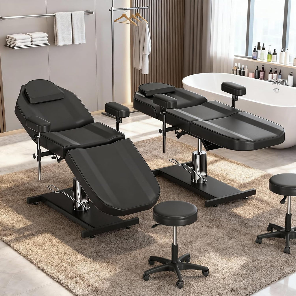 Hydraulic Esthetician Chair Bed, Black Tattoo Chair for Clients