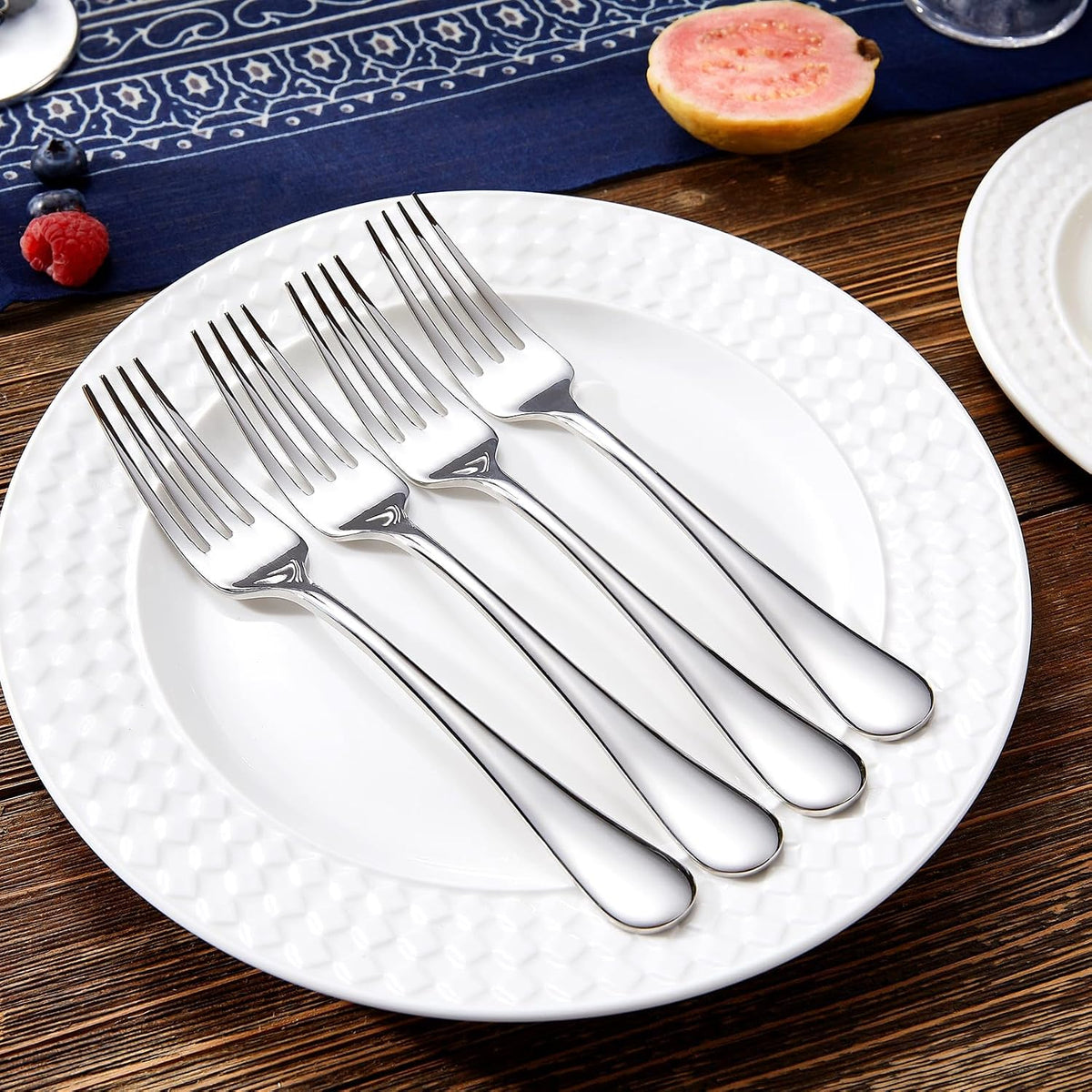 Premium Verona 8-Piece 8-Inch Dinner Fork Set (8, Dinner Forks)