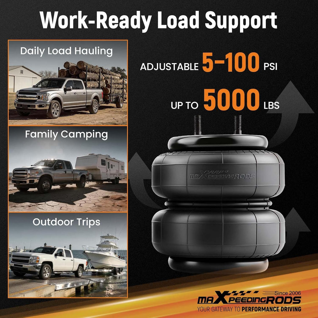 maXpeedingrods 5000 lbs Air Suspension Bags Kit for Ford F-150 2018 grey