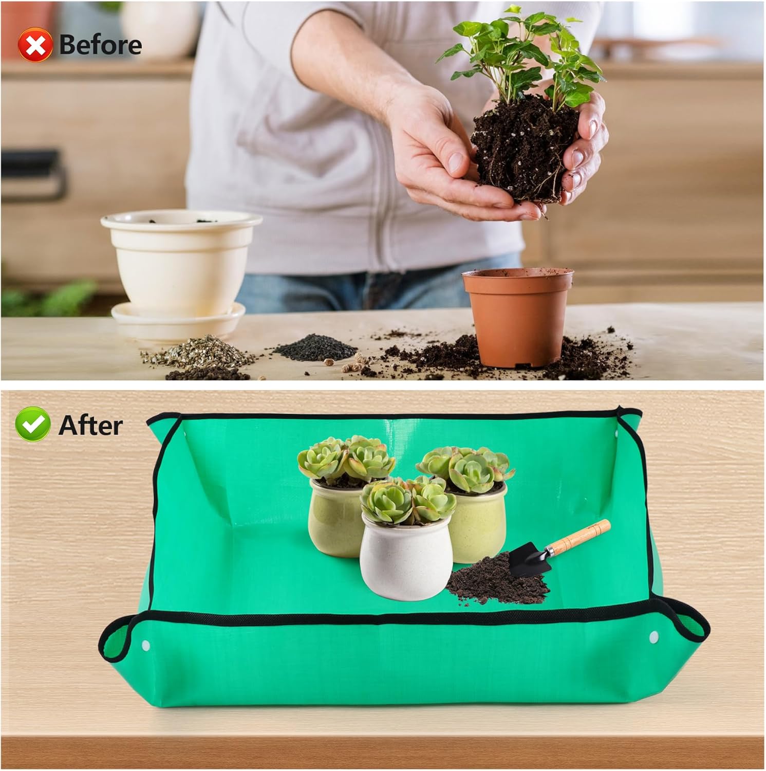 Garden Tools Set, Heavy Duty Stainless Steel Gardening Tools with Ergonomic Handles, Includes Shovel, Rake, Trowel