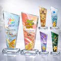 Custom Crystal Trophy Award with Logo Photo Text for Employee Recognition | Personalized Crystal Award For Corporate
