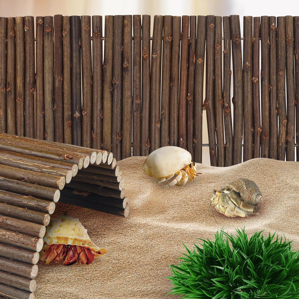 2PCS Reptile Hideout Hermit Crab Bendable Bridge, Wooden Hermit Crab Hideout Climbing Toys, Reptile Tank Habitat