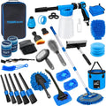 Car Wash Kit, Car Detailing Kit with Foam Gun, Car Wash Brush Mop and Large Folding Bucket Suitable for Car Cleaning