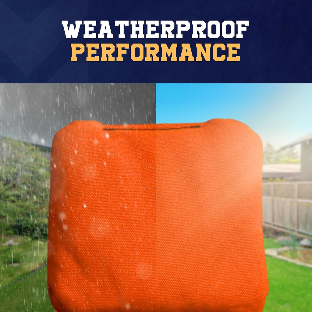 All Weather Cornhole Bags - 6"x6" Premium Plastic Pellet Resin-Filled, Weather-Resistant, Solid Color Duck Cloth