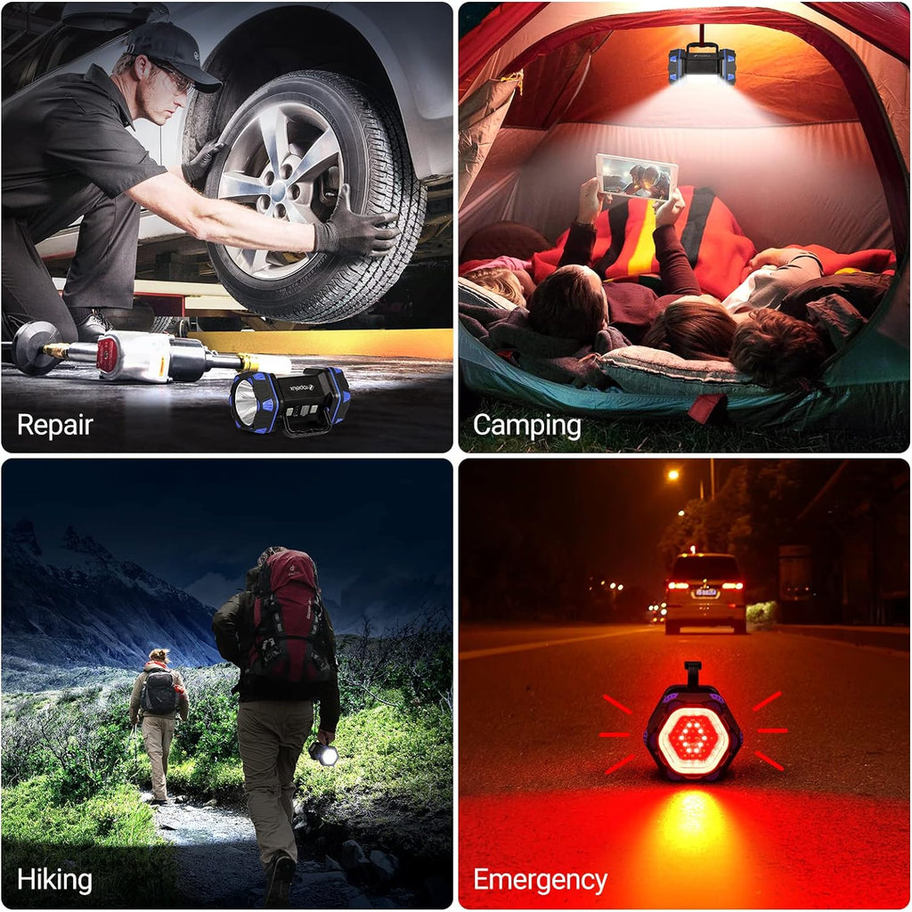 Led Camping Lantern Rechargeable, Camping Flashlight 1500LM, 8 Light Modes, Camping Lights 4800 Capacity, Portable