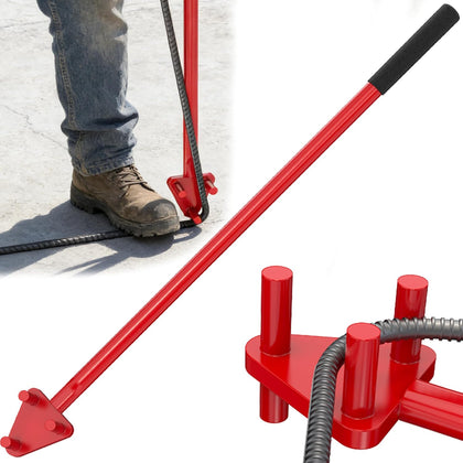 Manual Rebar Bender Tool for 5/8” (#5) Rebar, Hand Operated Steel Rod & Flat Bar Metal Bending Tool with Reverse Head
