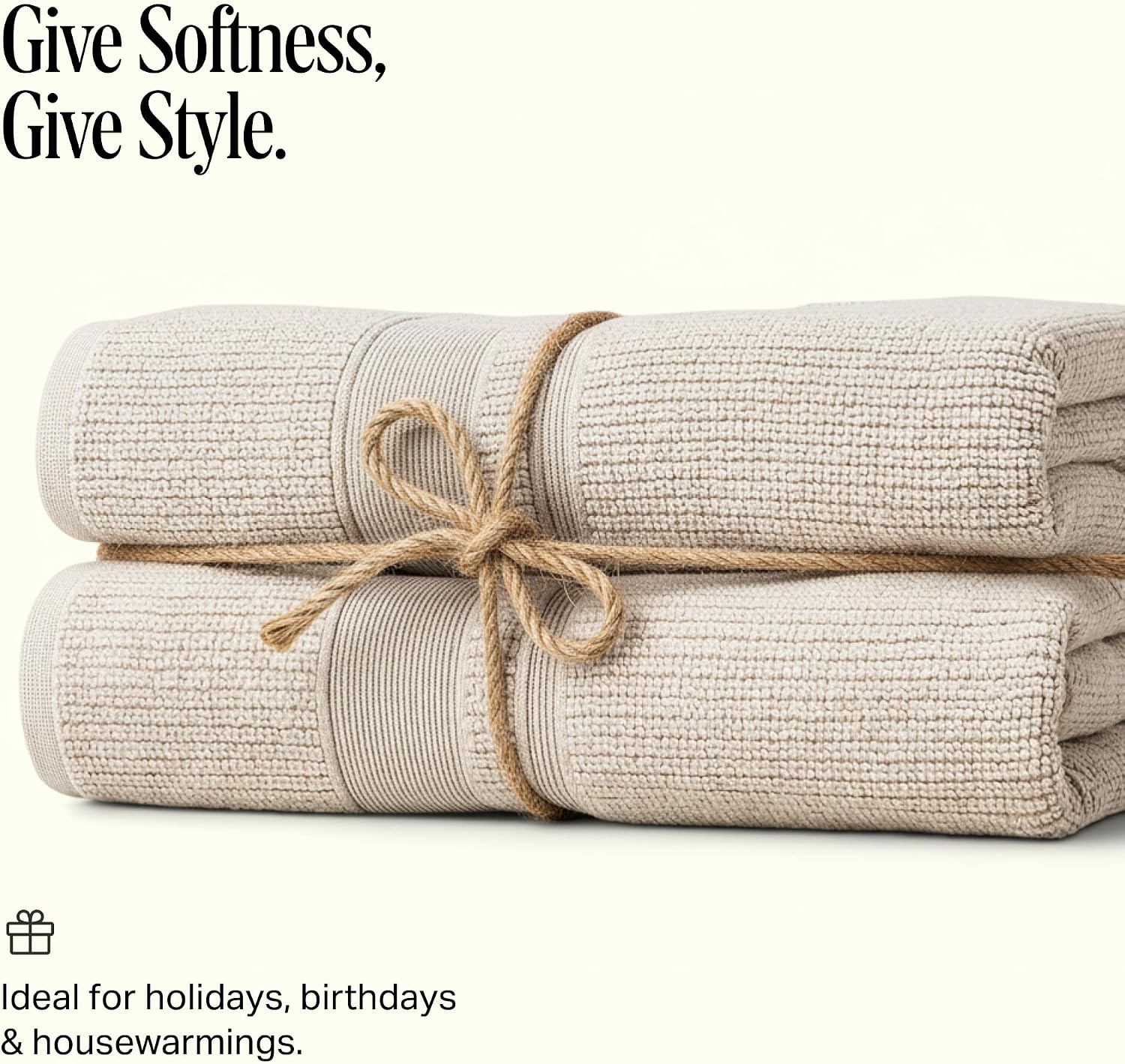 Douro Bath Towels 2 Pack, 54.25 x 26.5 in, Clay | 100% Cotton Bath Towels Set, Large Soft Absorbent Spa Towels, Made