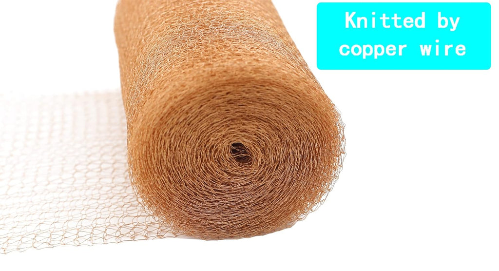 Copper Mesh - 5 Inches x 30 ft, 100% Pure Copper, Durable Fill Fabric for Hole Blocking, Flexible and Strechy