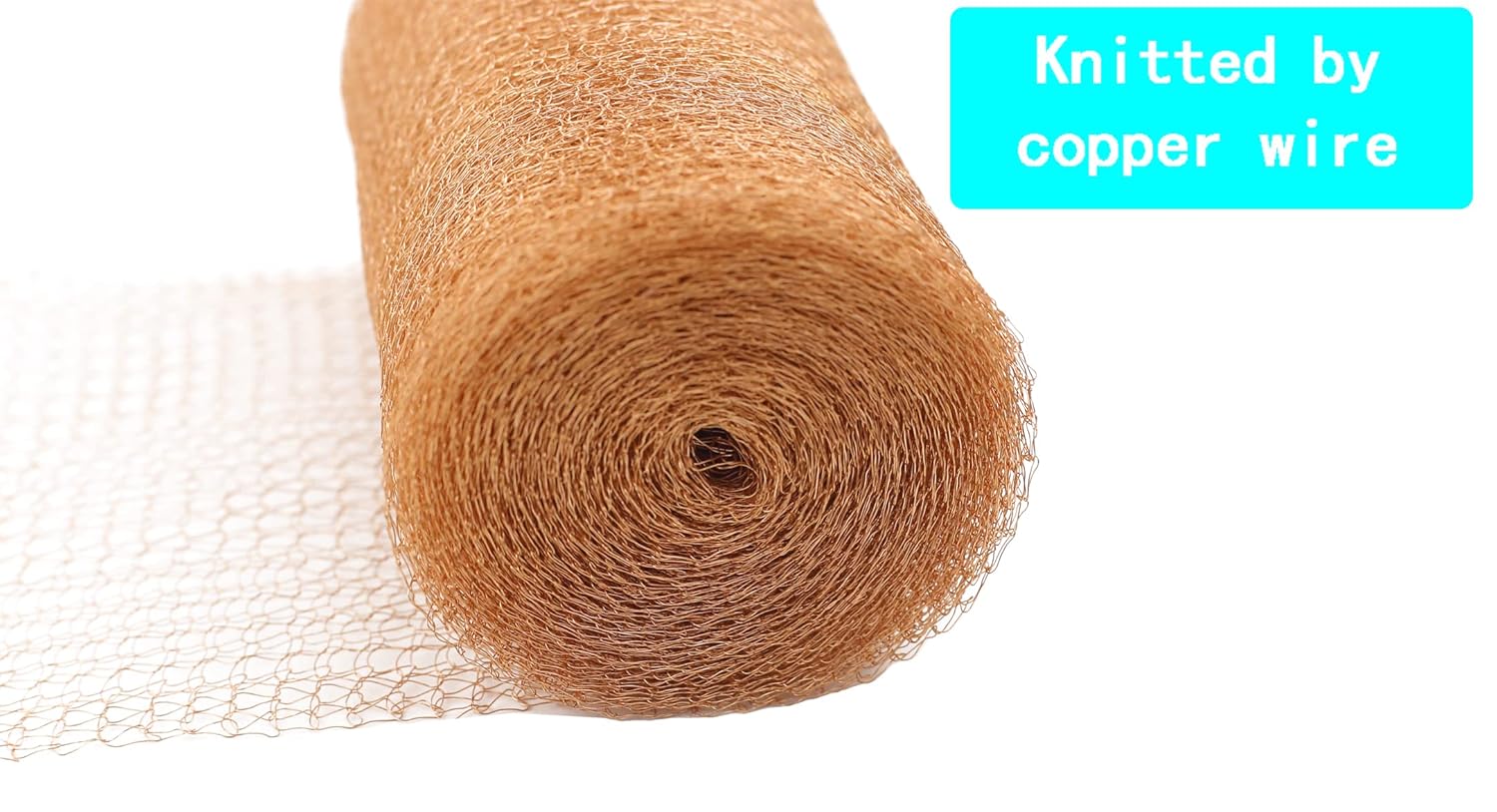 Copper Mesh - 5 Inches x 30 ft, 100% Pure Copper, Durable Fill Fabric for Hole Blocking, Flexible and Strechy