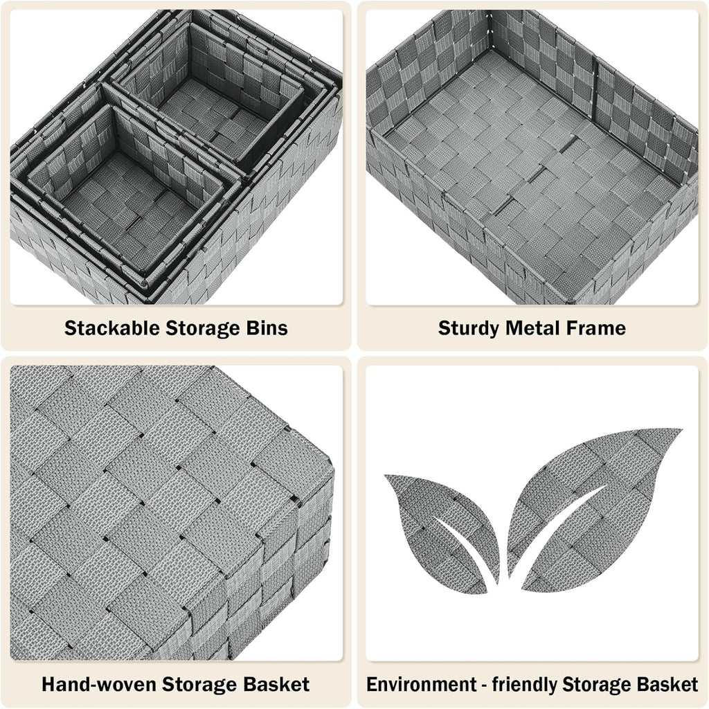 Woven Storage Baskets, Storage Bins, Cube Basket Container Baskets Storage Boxes Organizers for