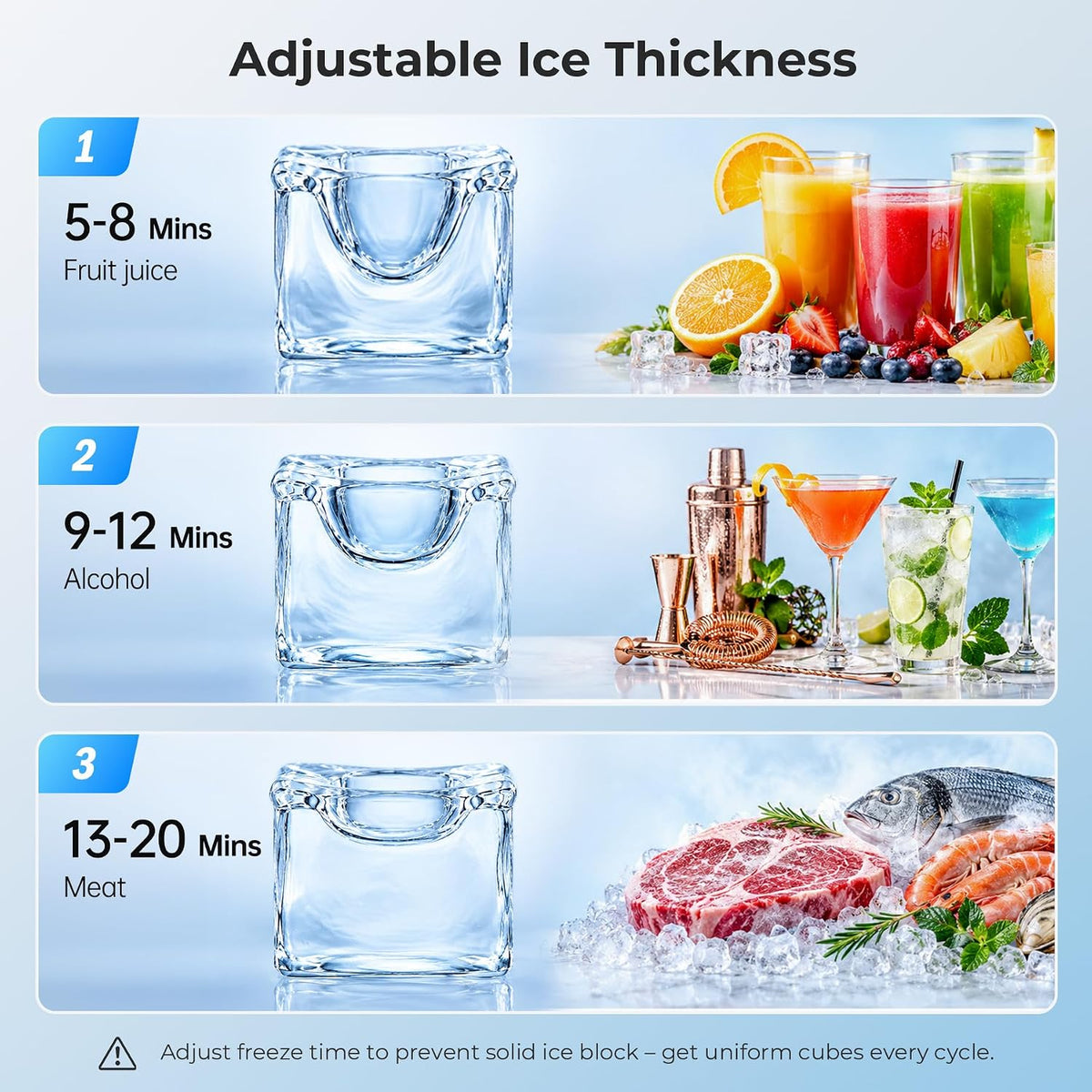 110LBS/24H Commercial Ice Maker Machine Under Counter/Freestanding