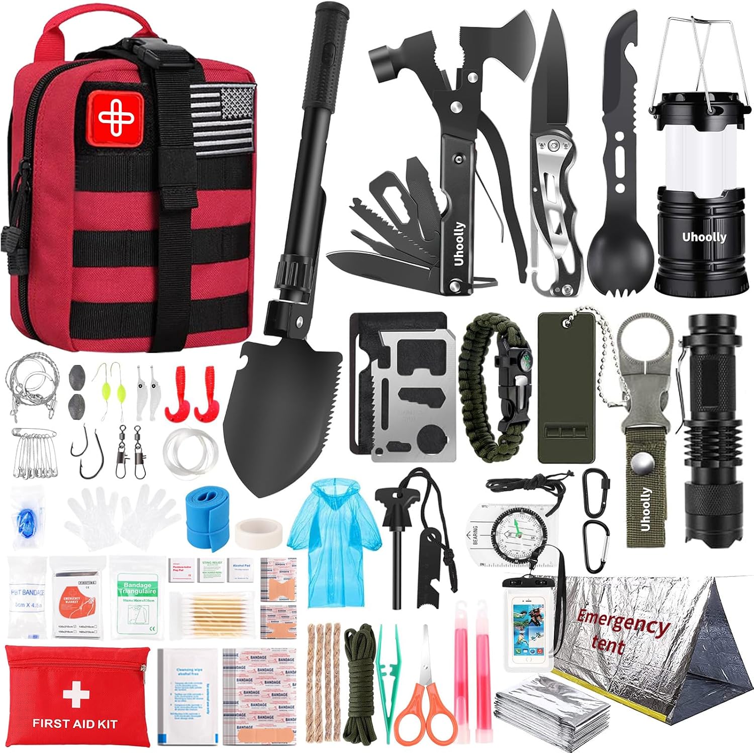 Survival Kit, Gifts for Men Women Teen Boys, 252 pcs Survival Gear and Equipment Mini First Aid Kit for Car Home