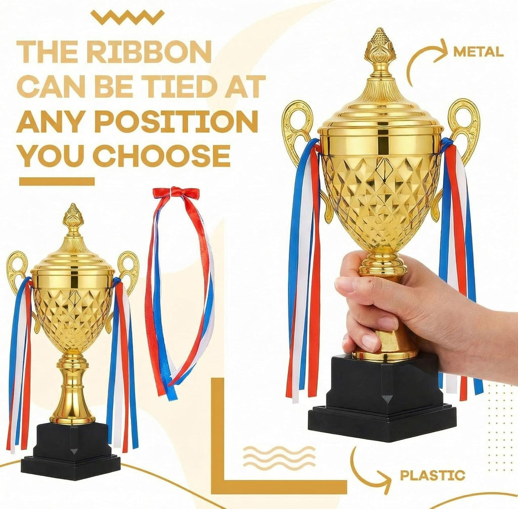 Soccer Trophy Large Gold Trophy Cup Awards | Ideal for Awards Gold Metal Trophy for Soccer Basketball Championships